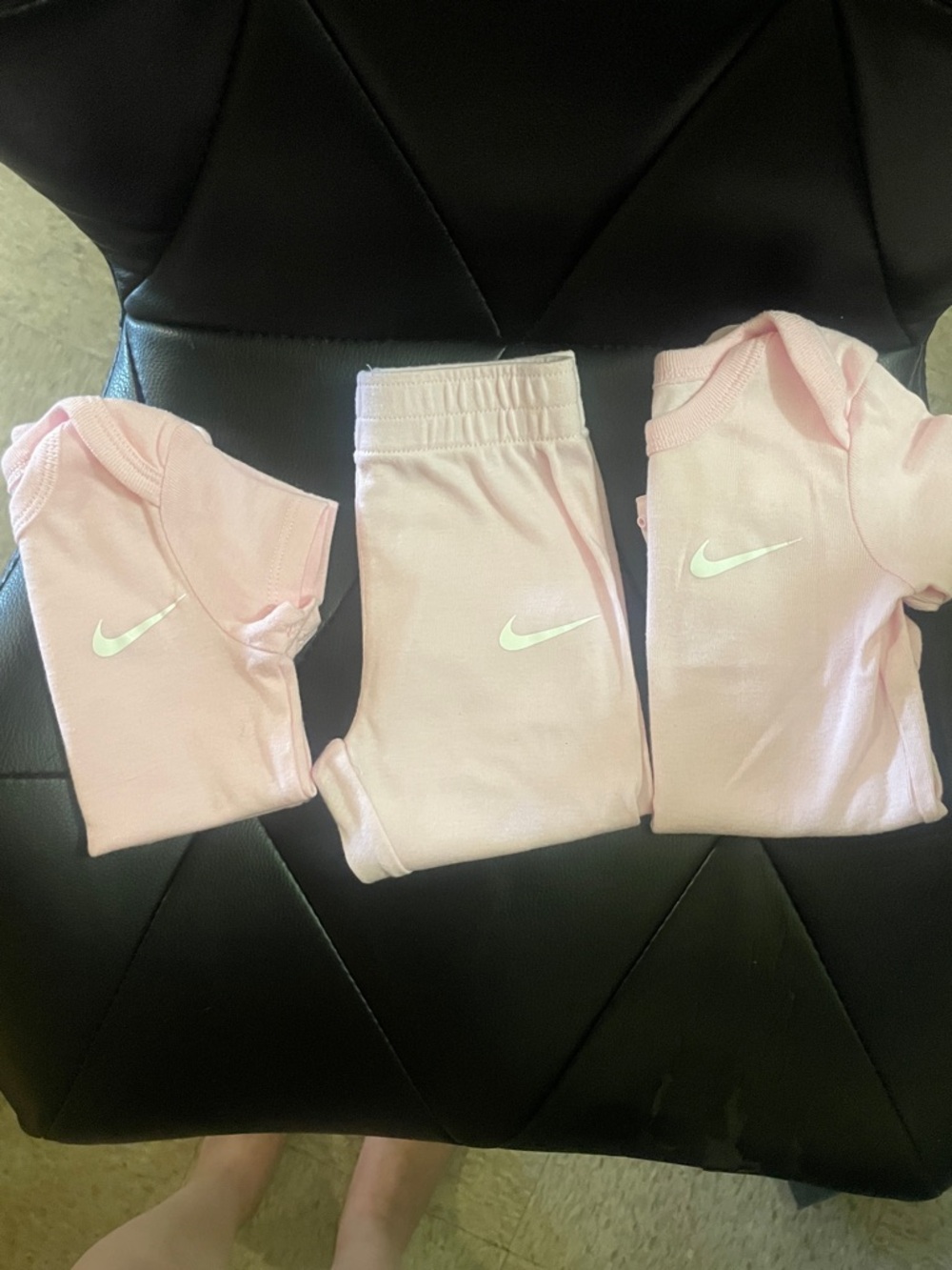 Nike Kids 3 pcs Light Pink Leggings and Matching Tops Set